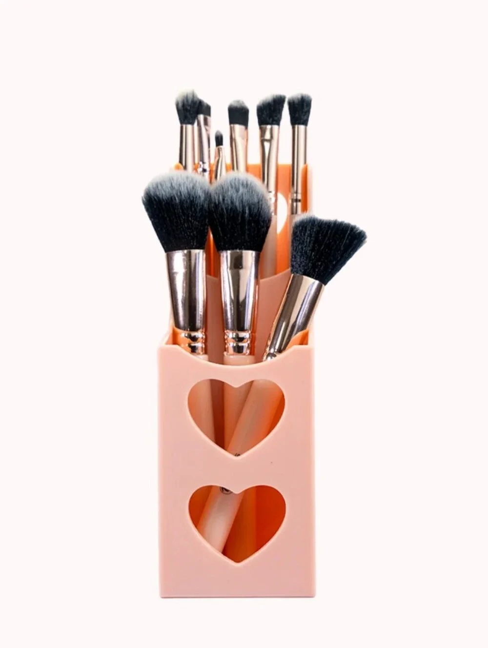 Simply Bella Professional 9-Piece Makeup Brush Set - Peach & Purple